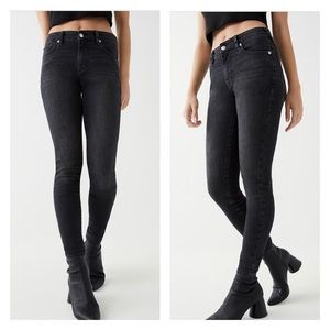 TRUE RELIGION Jennie Washed Black Skinny Jeans NWT